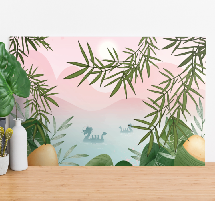 Quadro de dinossauro criatura majestosa do lago - TenStickers