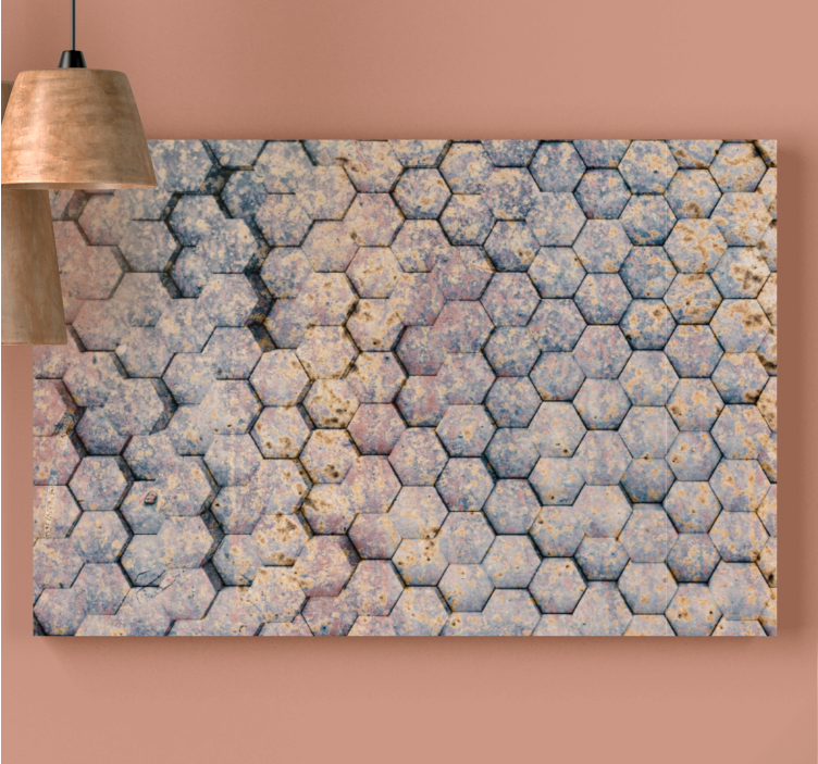 Quadro de figuras geométricas com design hexagonal - TenStickers