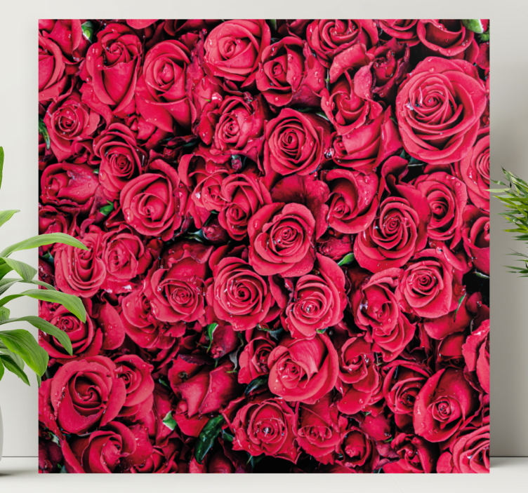 Quadro de flores arranjo de pétalas de rosa - TenStickers