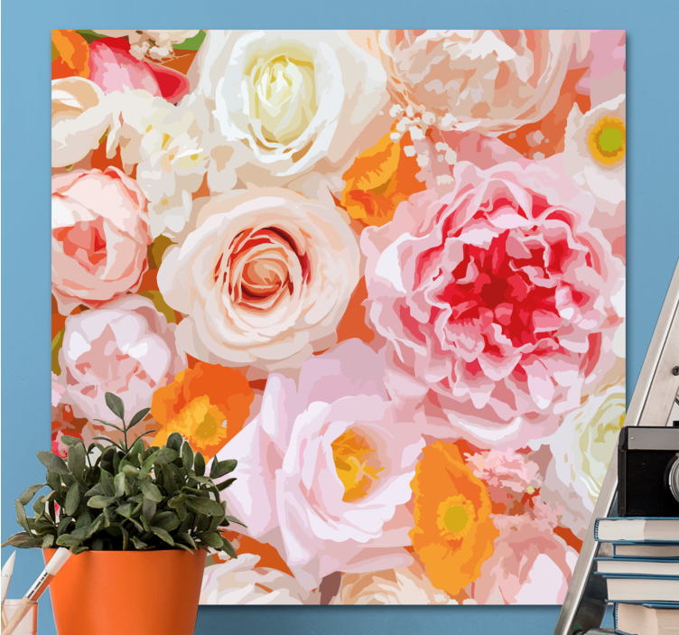 Quadro de flores arranjo floral florescente - TenStickers