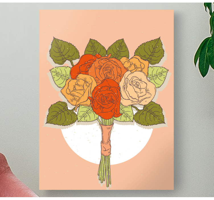 Quadro de flores bouquet de rosas - TenStickers
