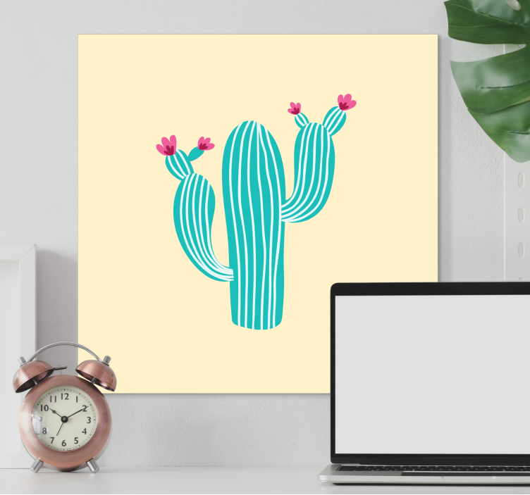 Quadro de flores cacto com flores - TenStickers
