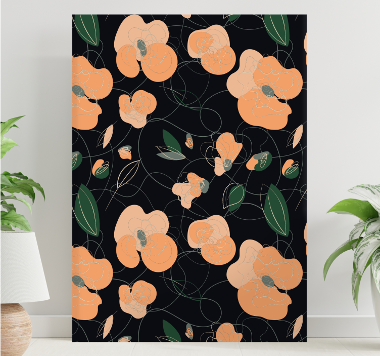 Quadro de flores com elegante motivo floral - TenStickers