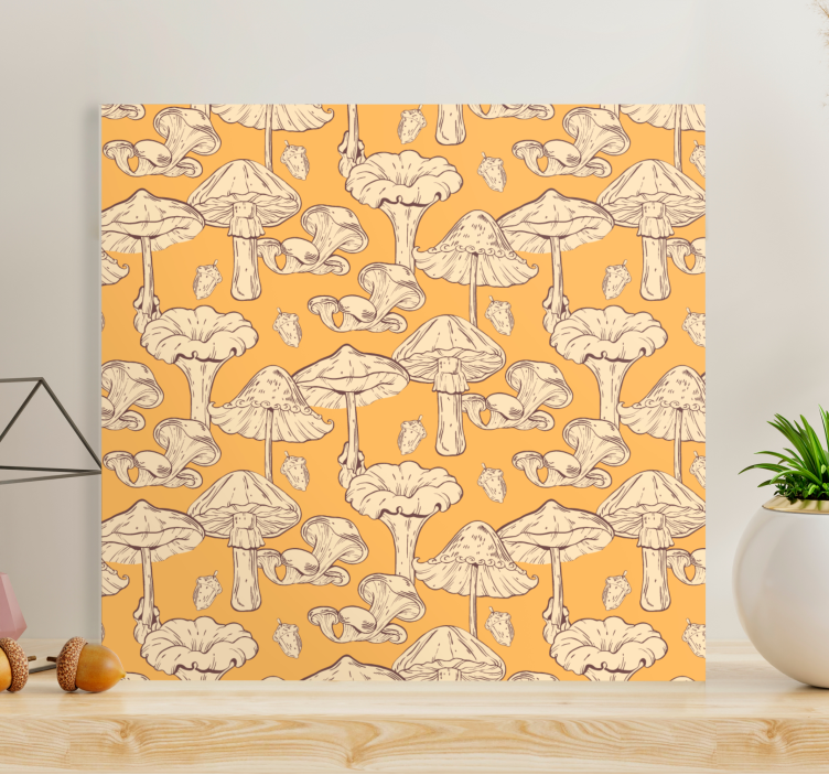 Quadro de flores com motivo de cogumelo - TenStickers