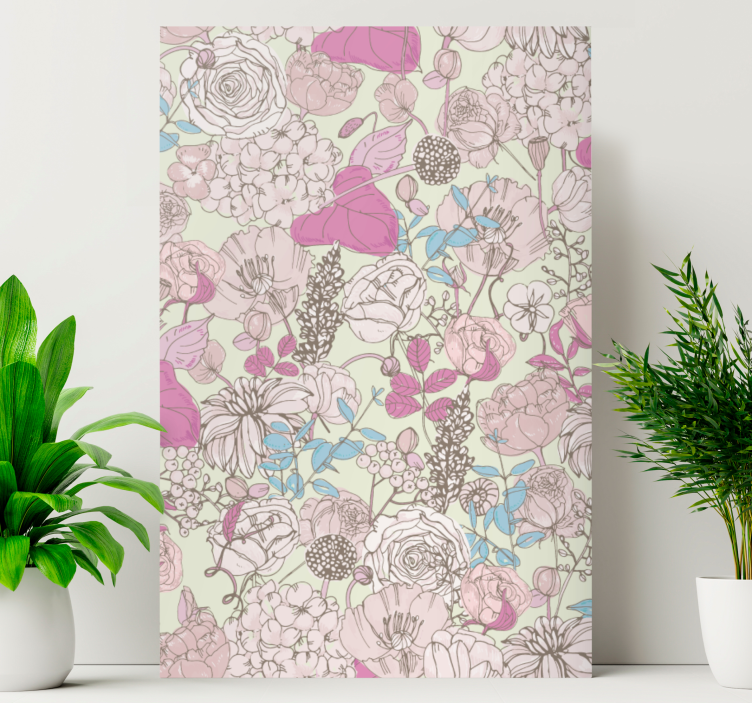 Quadro de flores com padrão de buquê floral - TenStickers