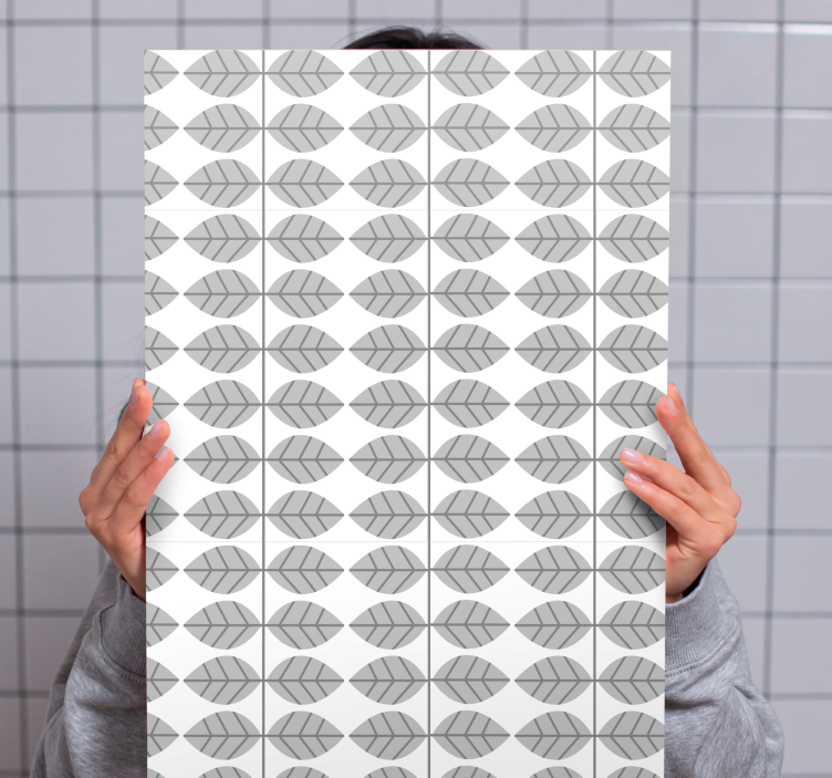 Quadro de flores com padrão de folhas estilizadas - TenStickers