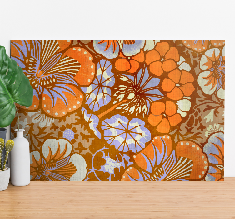Quadro de flores com padrão floral vibrante - TenStickers