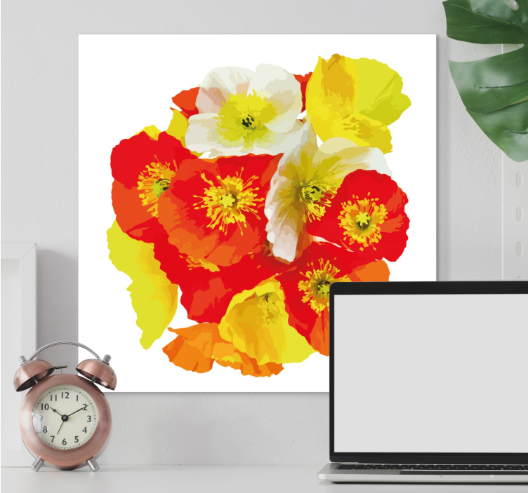 Quadro de flores composição floral vibrante - TenStickers