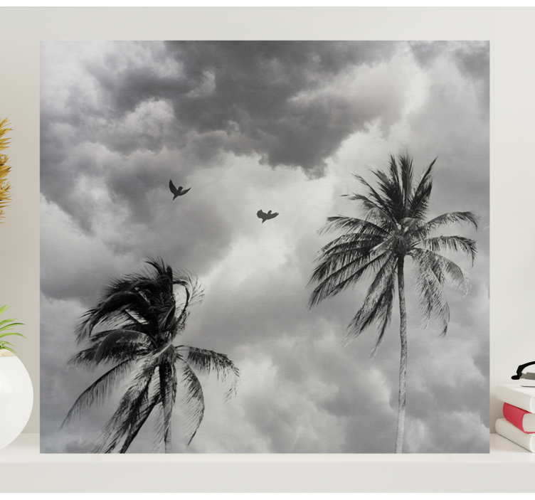 Quadro de flores contorno de palmeiras - TenStickers