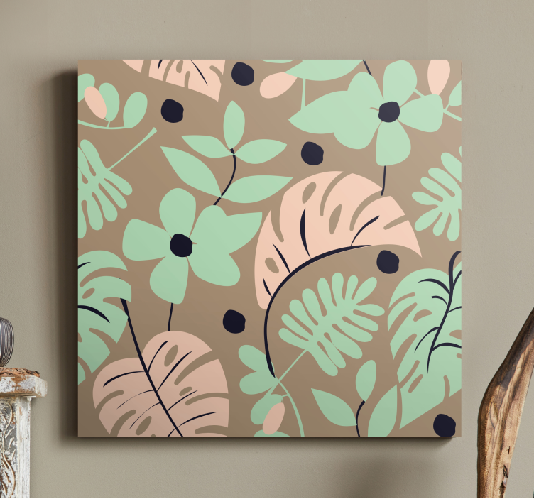 Quadro de flores folhagem tropical - TenStickers