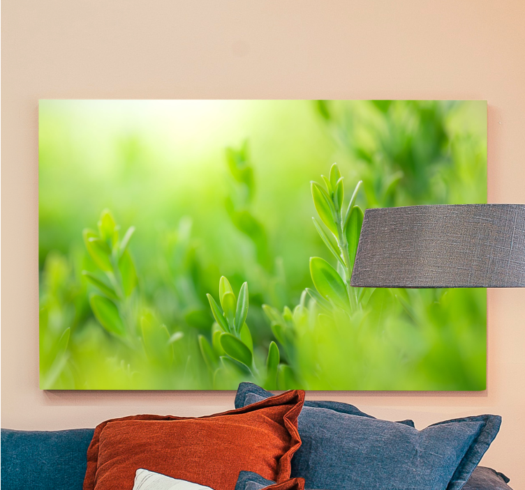 Quadro de flores verdejante em detalhe - TenStickers