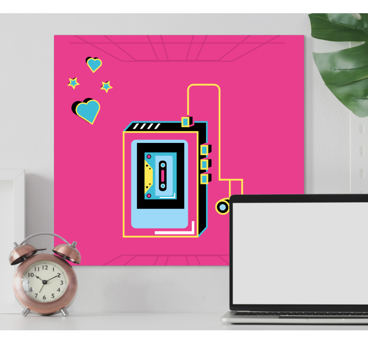 Quadro de música amor em cassete retrô - TenStickers