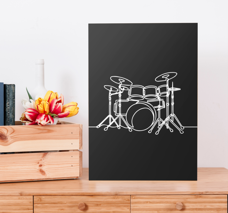 Quadro de música contorno de bateria - TenStickers