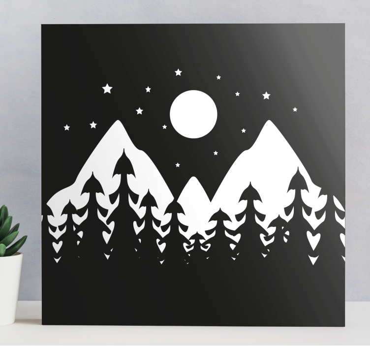 Quadro de paisagem cena de floresta na montanha - TenStickers