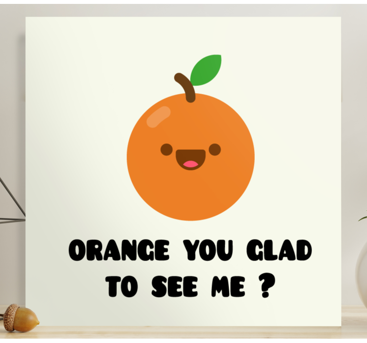 Quadro Decorativo de vinícola personagem laranja alegre - TenStickers