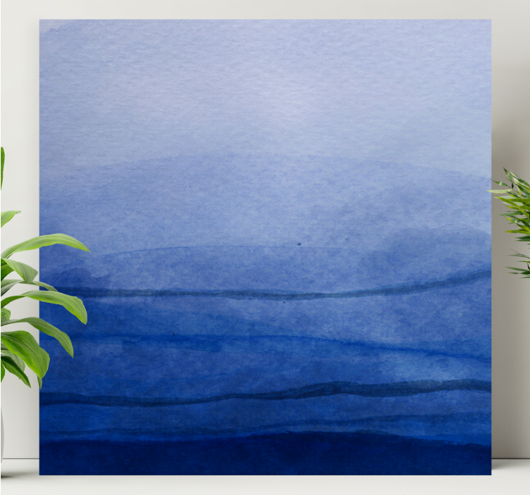 Quadro decorativo abstrato em tons de azul em camadas - TenStickers