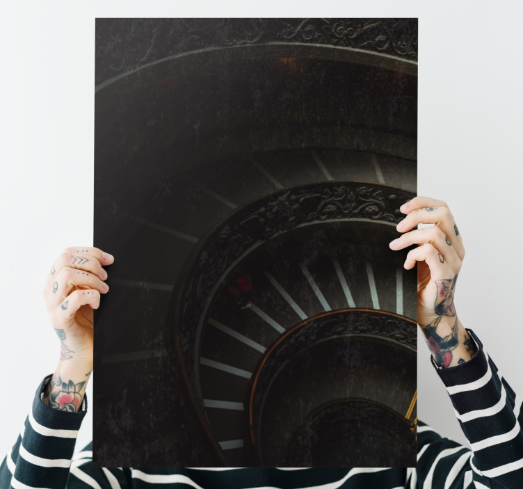 Quadro decorativo abstrato profundidade da escada espiral - TenStickers