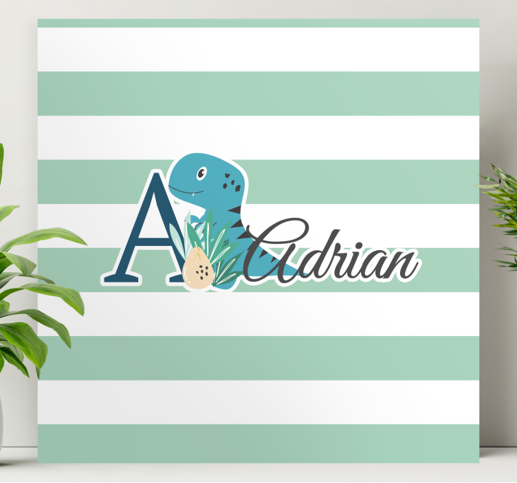 Quadro com nome Animais fofos dinossauros com nome - TenStickers