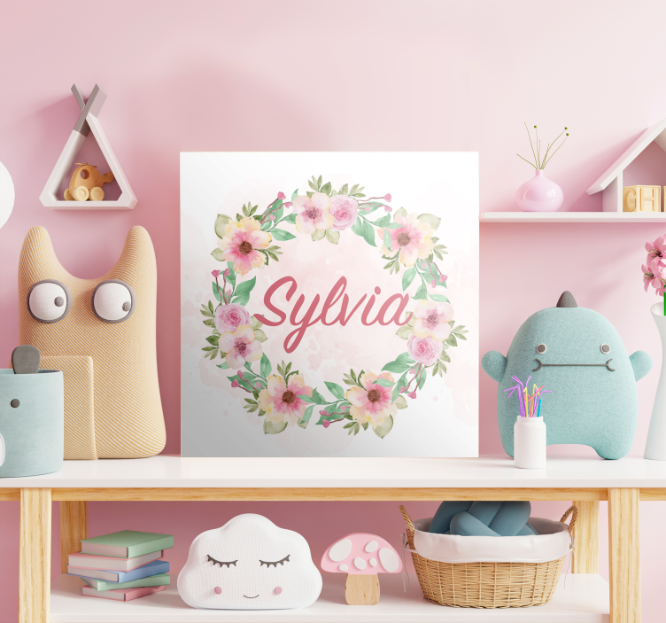 Quadro com nome flores de primavera em aquarela - TenStickers