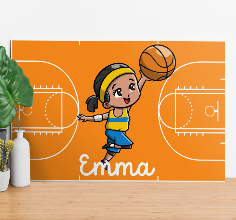 Quadro com nome Jogador de basquete feminino com nome - TenStickers