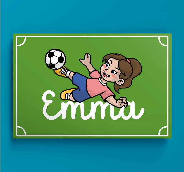 Quadro com nome Jogador de futebol feminino com nome - TenStickers