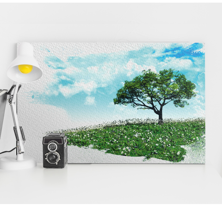 Quadro de árvores Paisagem pintada com - TenStickers