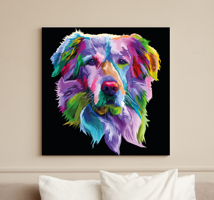 Quadro de cães Cara de animal de estimação colorida - TenStickers