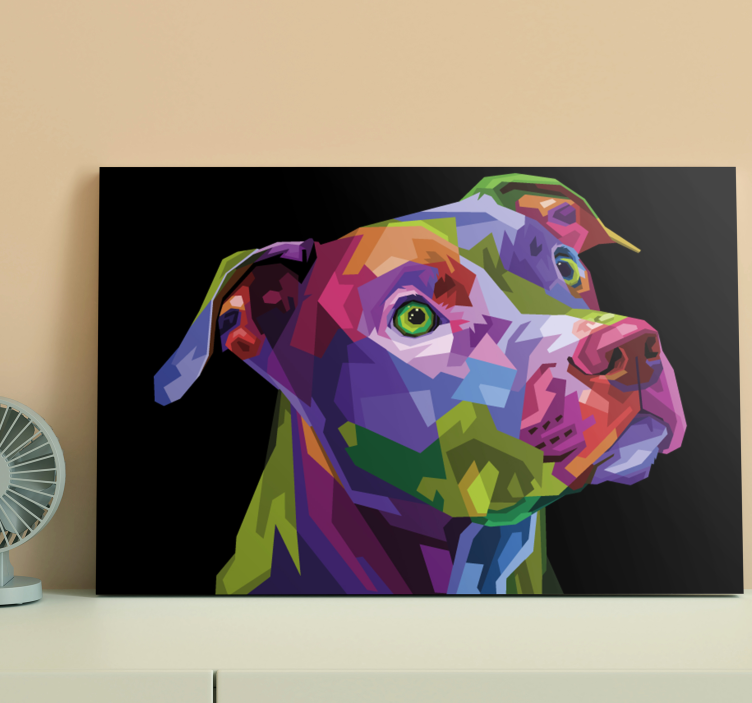Quadro de cães Pitbull moderno multicolor - TenStickers
