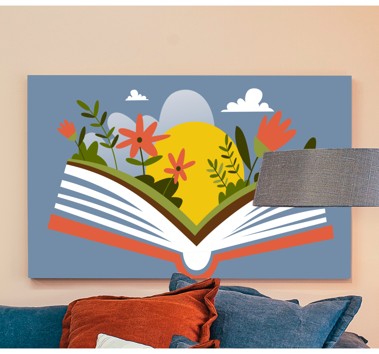 Quadro de flores Abrindo livro com flores - TenStickers