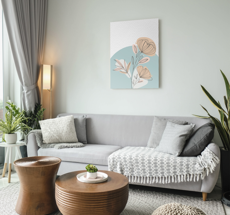 Quadro de flores arranjo elegante estilizado - TenStickers