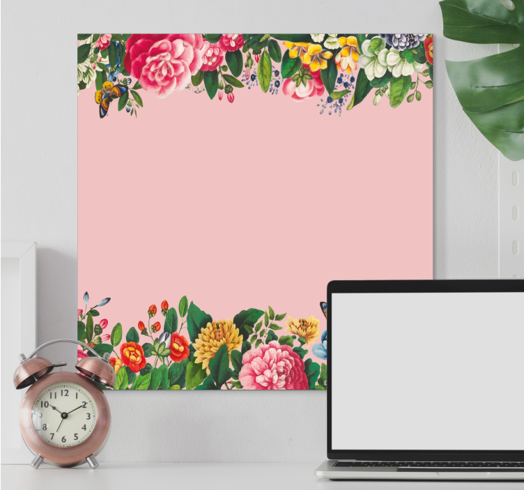 Quadro de flores borda floral vibrante - TenStickers