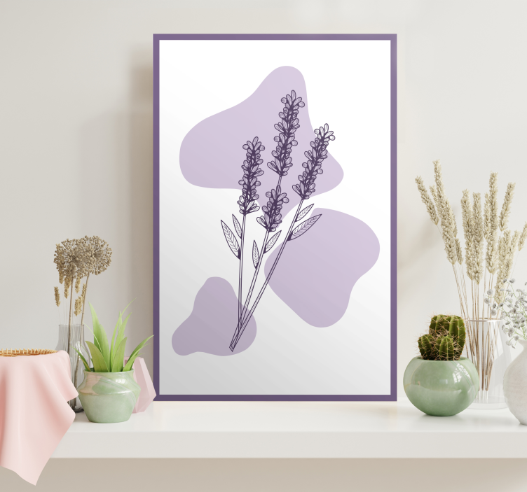 Quadro de flores desenho planta lavanda - TenStickers