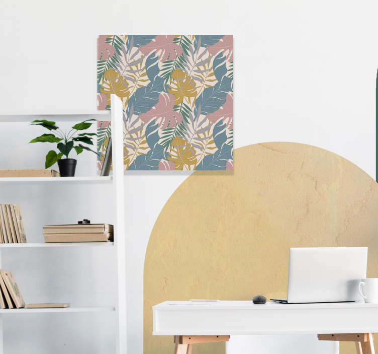 Quadro de flores padrões de folhas tropicais - TenStickers