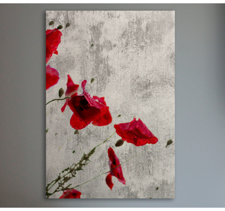 Quadro de flores Papoulas polidas abstratas - TenStickers