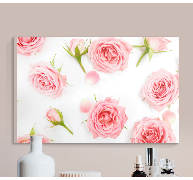 Quadro de flores Rosas cor de rosa legais - TenStickers