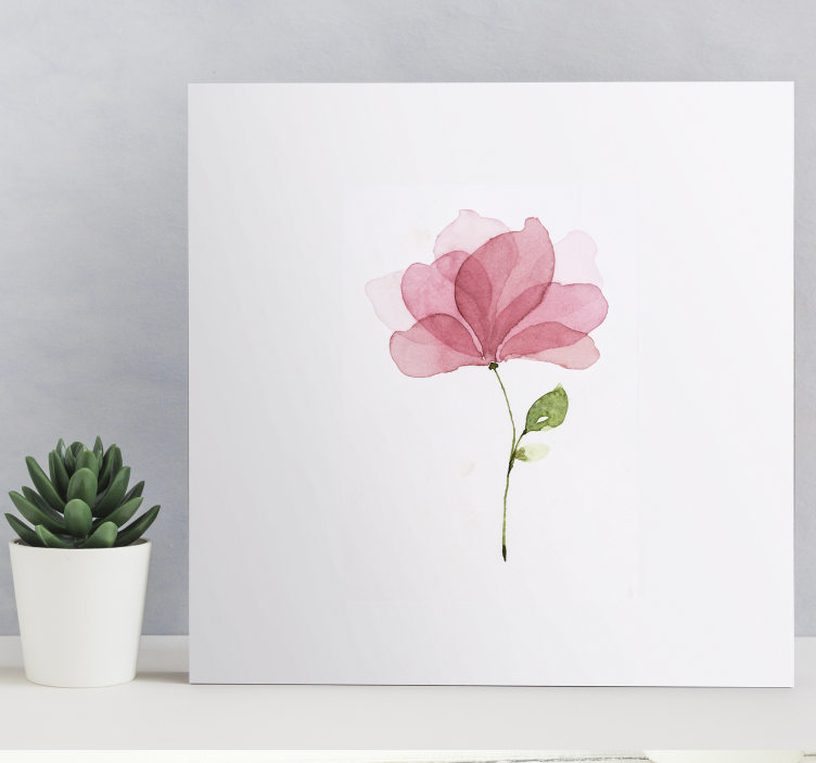 Quadro de plantas Flor rosa aquarela - TenStickers