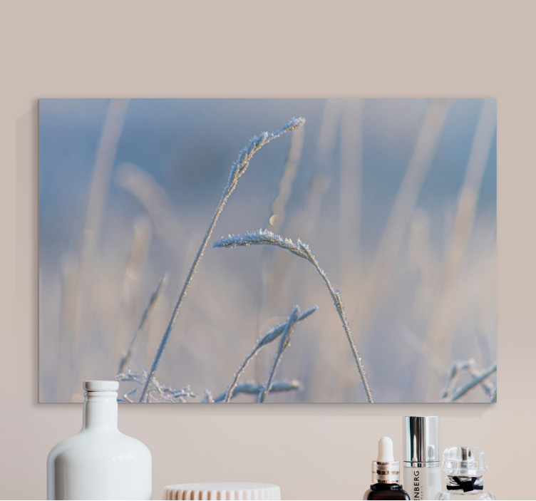 Quadro de plantas Grama fina no azul - TenStickers