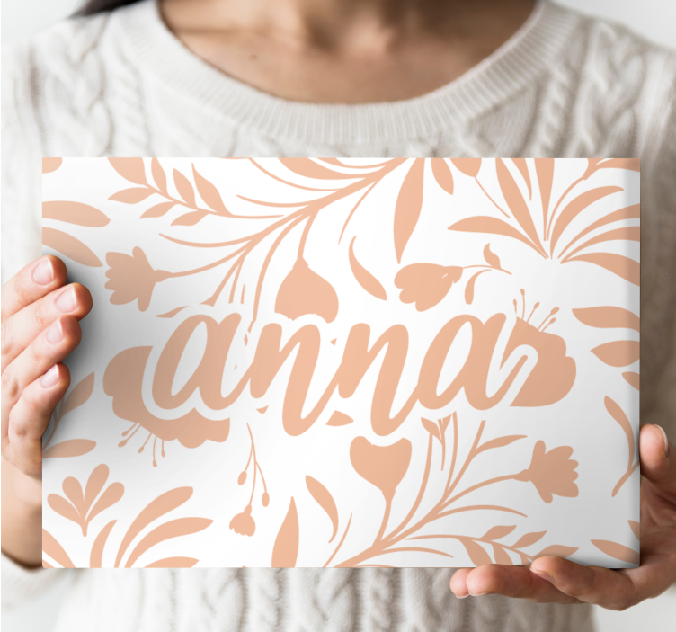 Quadro de plantas Padrão de folhas vintage rosa - TenStickers