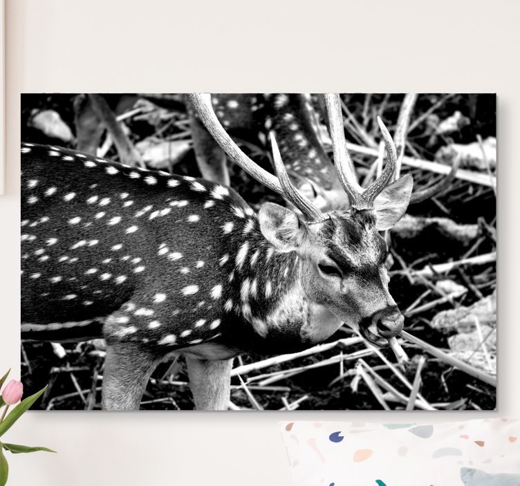Quadro de veados Pontos brancos de cervo preto - TenStickers