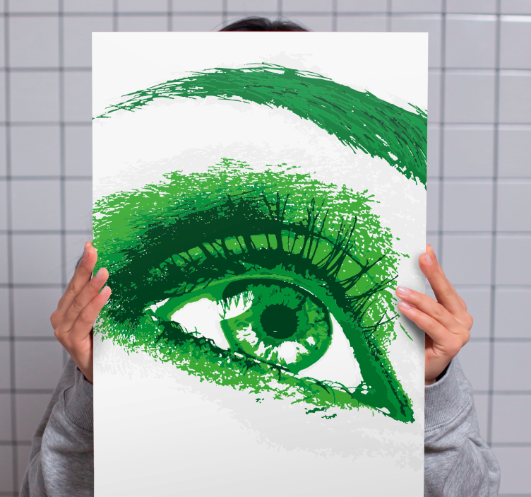 Quadro decorativo de vinícola ilustração olho verde - TenStickers