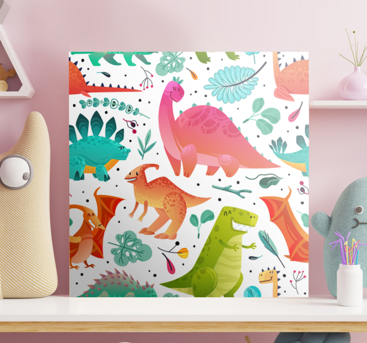 Quadro de dinossauro Dinossauros felizes para crianças - TenStickers