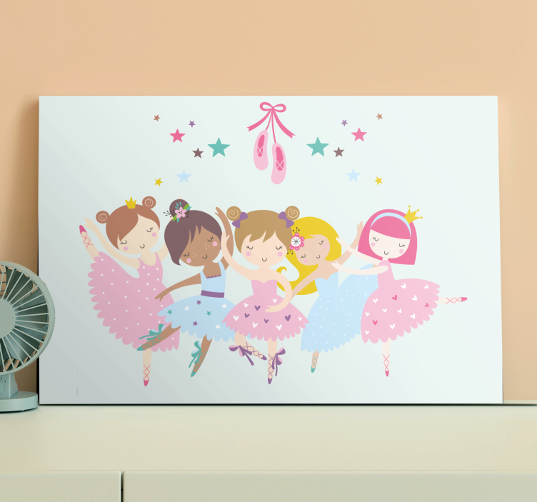 Quadro infantil Ilustração colorida de estrelas do balé - TenStickers