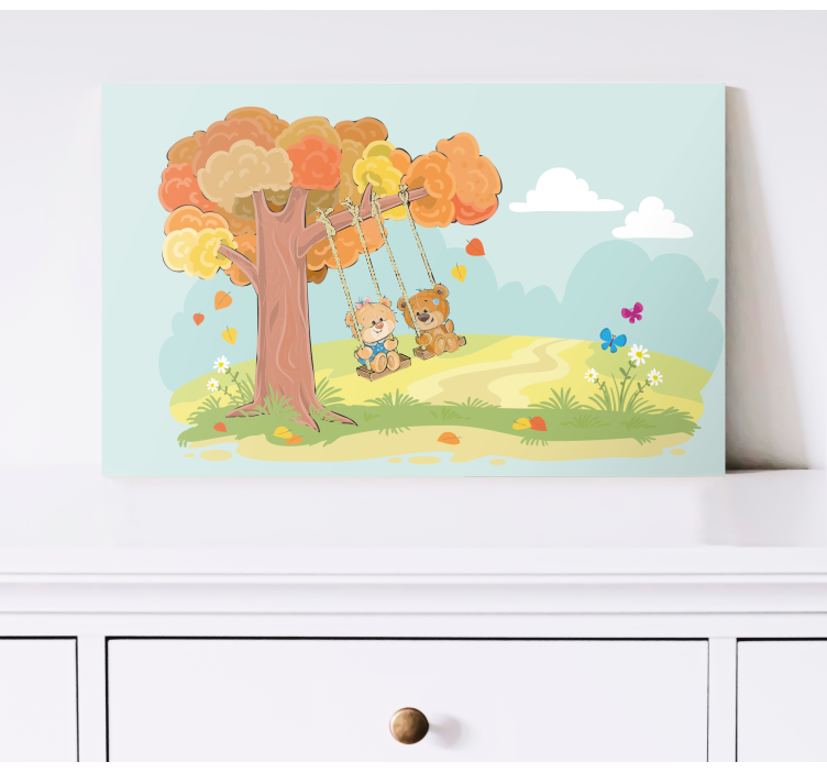 Quadro infantil Ursinhos de pelúcia na floresta - TenStickers