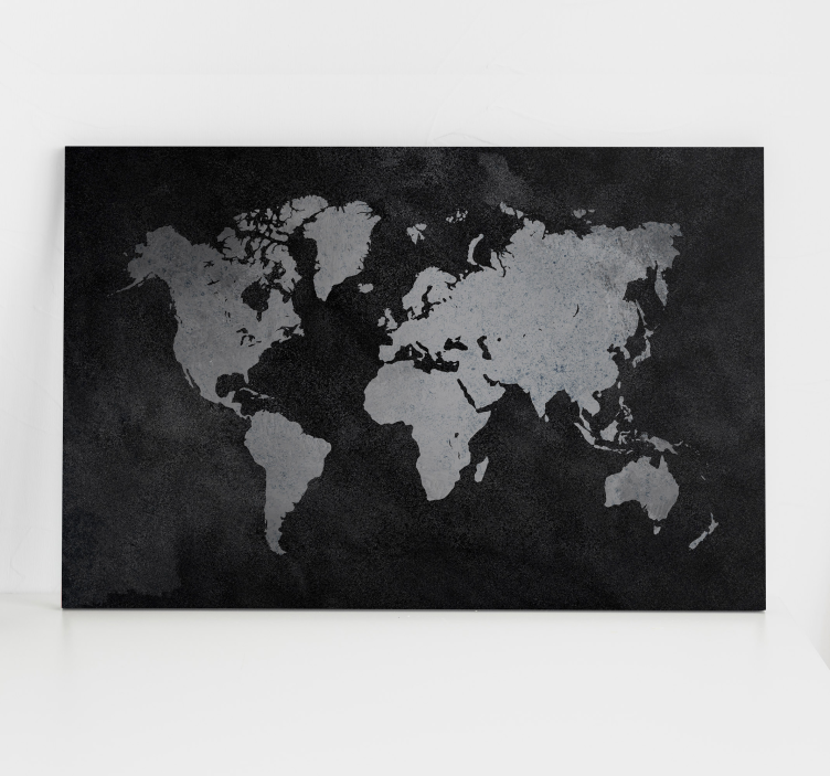 Quadro mapa mundi Mapamundi blanco y negro - TenStickers