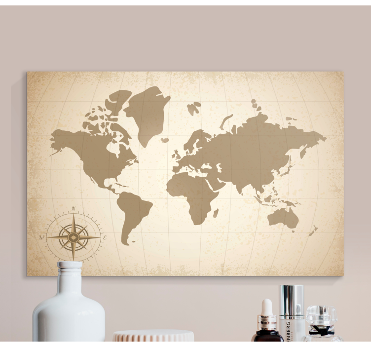 Quadro mapa mundi Vintage velho - TenStickers