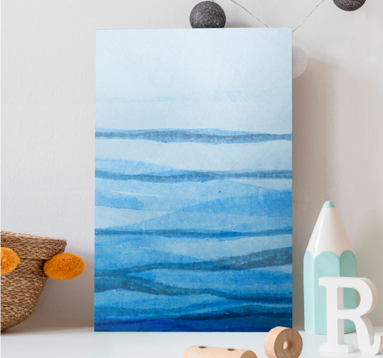 Quadro moderno Estipes de efeito ombre em tons de azul - TenStickers