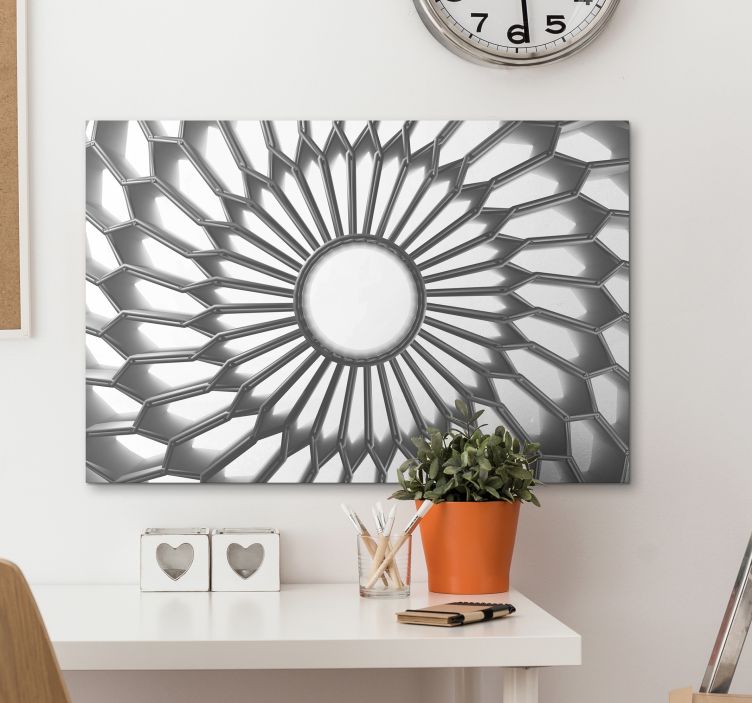 Quadro moderno Mandala diamante branco 3d - TenStickers