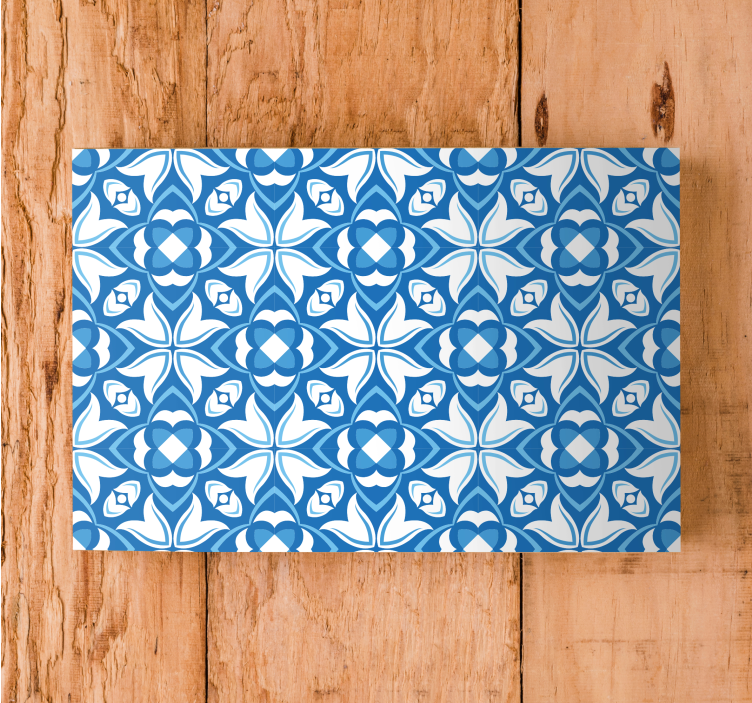 Quadro decorativo moderno padrão azul intricado - TenStickers
