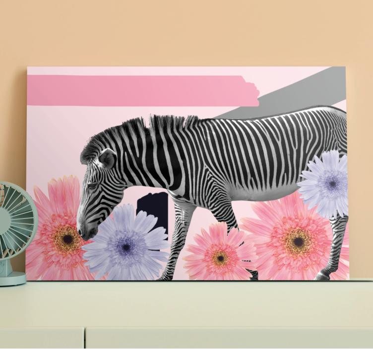 Quadro moderno Pintura de zebra estilo colagem - TenStickers