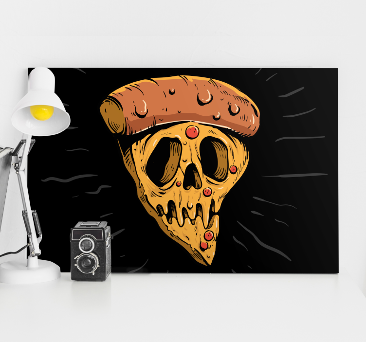 Quadro moderno Pizza caveira estilo graffiti - TenStickers